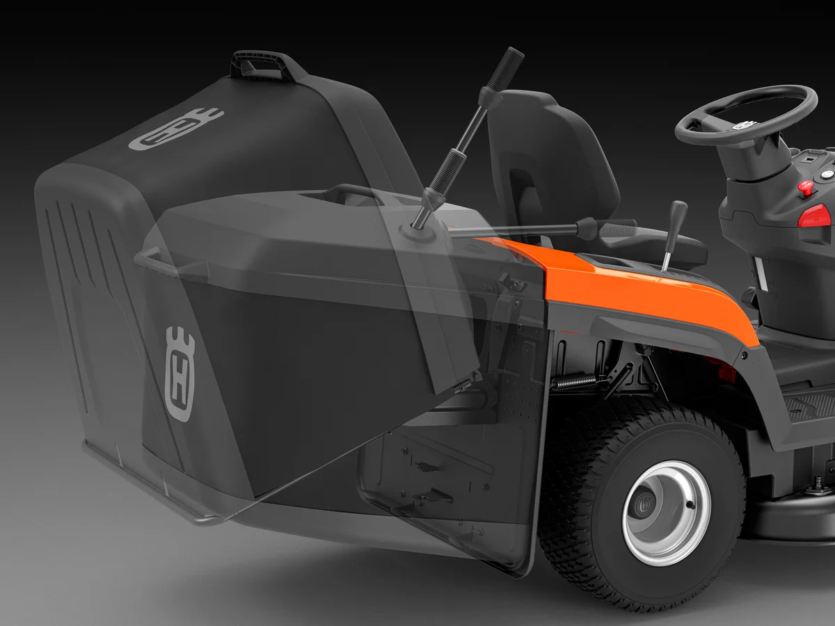 opróżnianie kosza traktor Husqvarna.webp